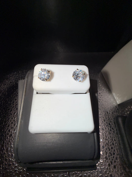 10k Solid Gold Earrings with Cubic Zirconia