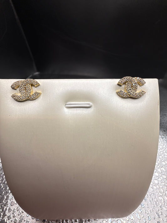 14k Solid Gold Earrings with Cubic Zirconia Gems